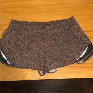 Grey LuluLemon Hotty Hot shorts